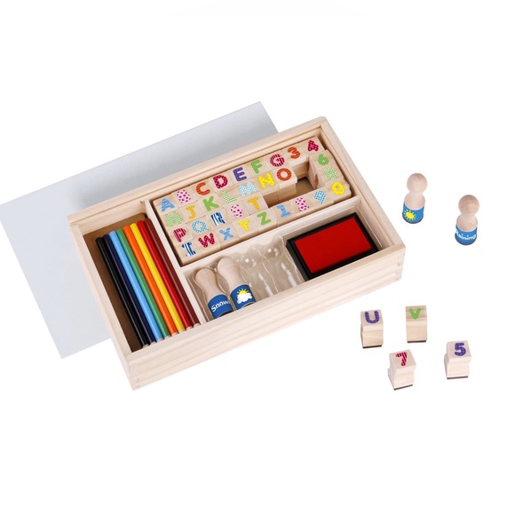 Toysters alphabetical stamps with colored pencils - Picture 1 of 2